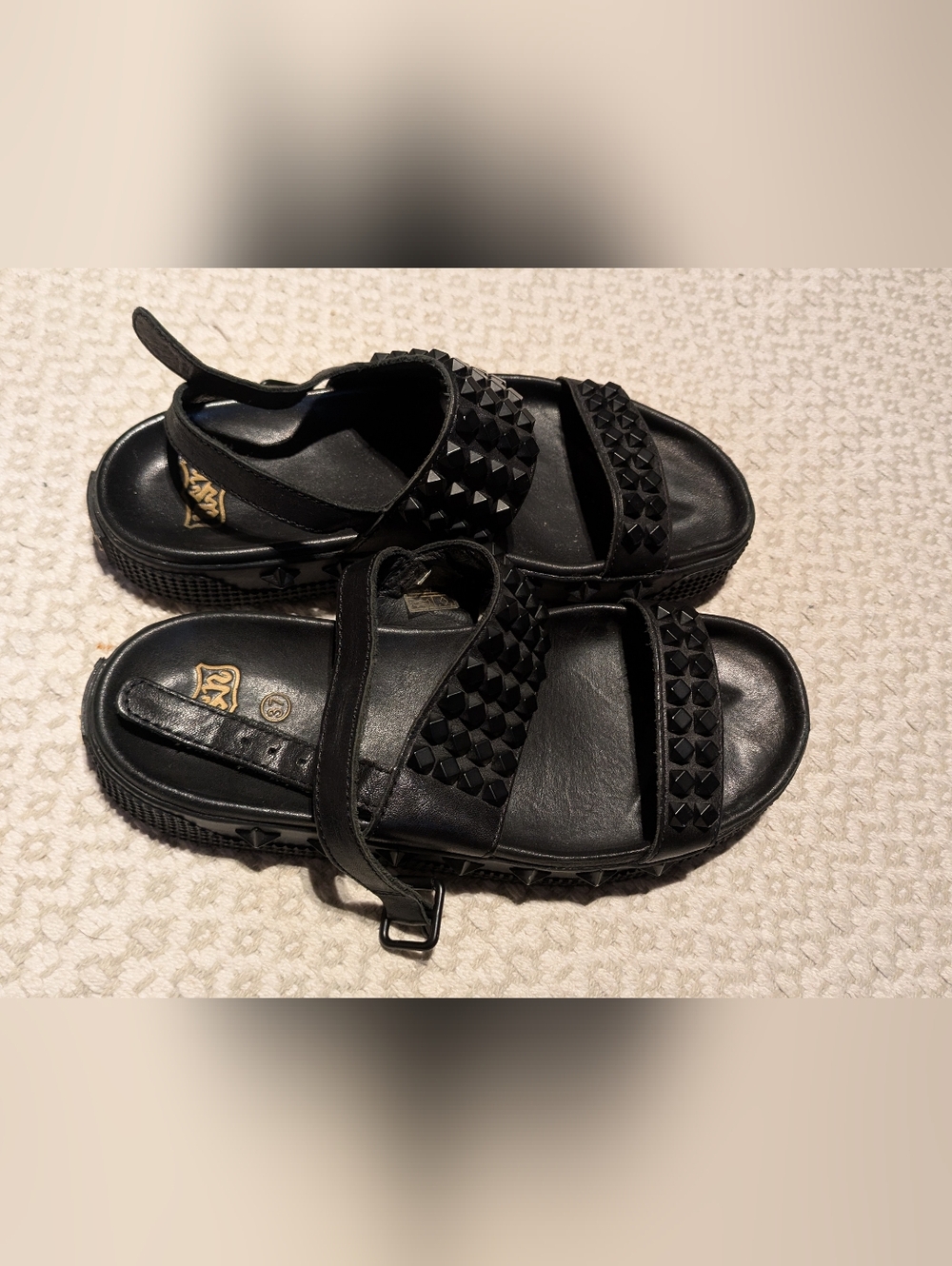 Ash Studded Karma Y2k Platform Sandals 37